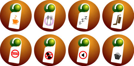 a vector illustration for a variety sign for room serviceのイラスト素材