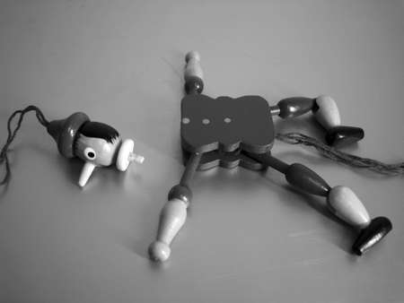 a puppet toy was broken, his head apart from the bodyの写真素材