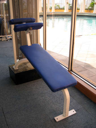 a fitness equipment in a gymnasiumの写真素材