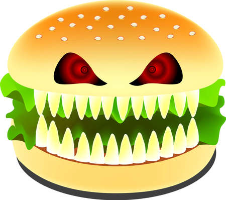 a scary burgerのイラスト素材