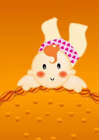 a cute baby love to eat pumpkin pie during thanksgiving.の写真素材