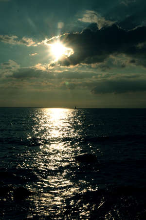 Sunset over seaの写真素材