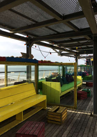 Cafes on Scheveningen pierの写真素材