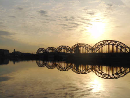 Sunset in Riga background.の写真素材