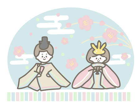 It is an illustration of the Doll's Festival.のイラスト素材