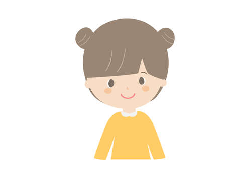Cute illustration of a smiling girl.のイラスト素材