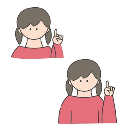 It is a simple girl icon illustration.のイラスト素材