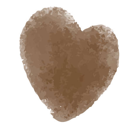 It is a watercolor style illustration of the motif of a brown heart.のイラスト素材