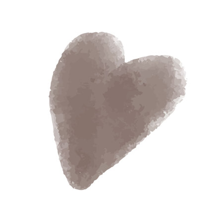 It is a watercolor style illustration of the motif of a brown heart.のイラスト素材