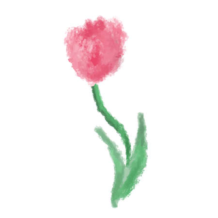 It is an illustration of a gorgeous tulip drawn in the watercolor style.のイラスト素材