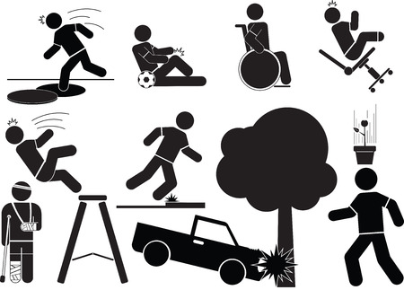 Accident icon set.のイラスト素材
