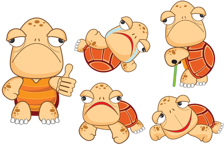 Cartoon Turtle and Tortoiseのイラスト素材