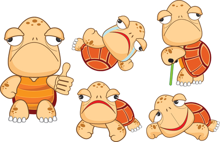 Cartoon Turtle and Tortoiseのイラスト素材