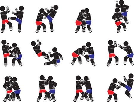 Muay Thai icon collection.のイラスト素材