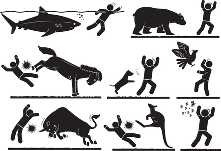danger animals icon setのイラスト素材