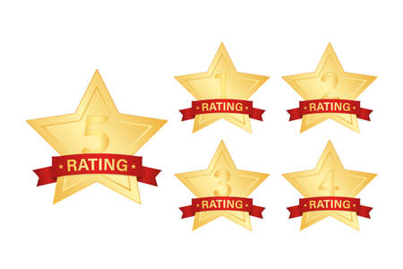 Gold star icon on white background. Bright star. Award vector illustration.のイラスト素材
