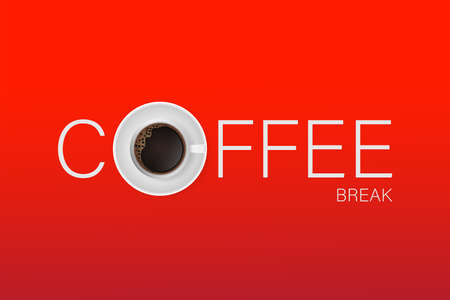 Coffee drink. Cup of coffee isolated on dark background. Modern artのイラスト素材