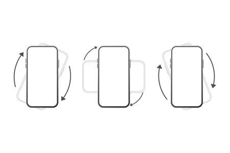 Rotate smartphone isolated icon. Device rotation symbol. Turn your deviceのイラスト素材