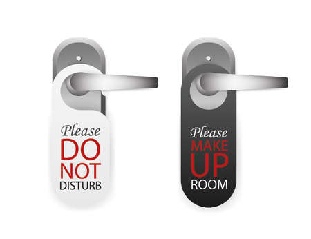 Please do not disturb and make up room signs on white background.のイラスト素材