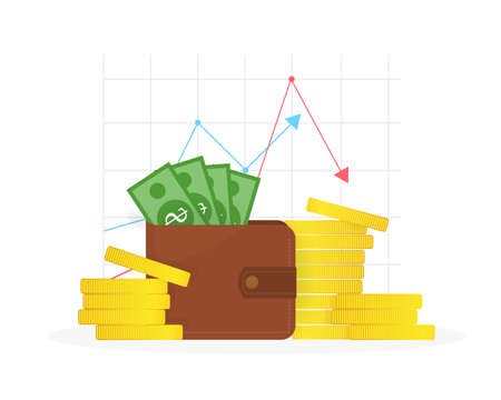 Icon with investment for banner design. Diagram, graph growth. con for banner design.