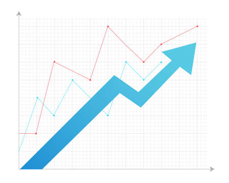 Diagram rising. Diagram, graph growth.のイラスト素材