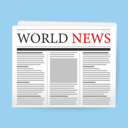 Newspaper, great design for any purposes. editorial print layout. Newspaper template. Daily press empty paper journal mockupのイラスト素材