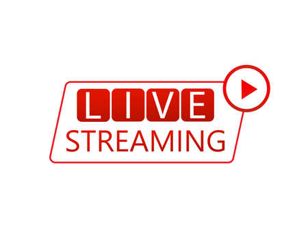 Live stream sign, emblem isolated on a white background Illustration.
