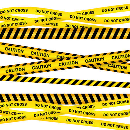 Police line. Do not cross. Caution tapeのイラスト素材