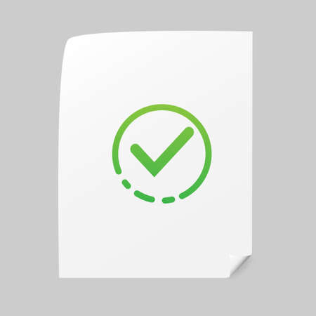 Green check mark design, template on a white background stock illustrationのイラスト素材