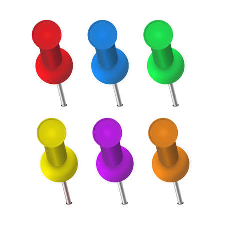 The pins of various colors on a white background. Vector stock illustrationのイラスト素材