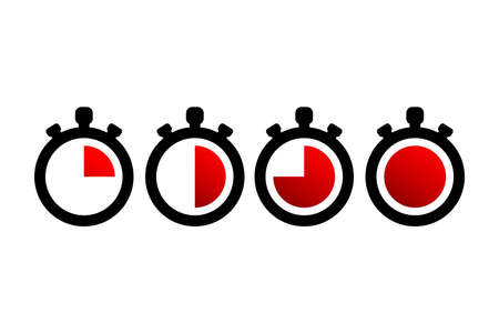 Timer icons. Stopwatch symbols. Flat icons on white background. Vector illustration