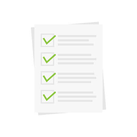 Checklist checkmark Icon in flat styleのイラスト素材