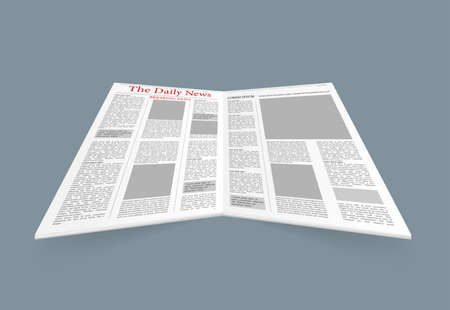 Vintage paper cut pattern with newspaper on white background for print design. Concept art. Vector illustrationのイラスト素材