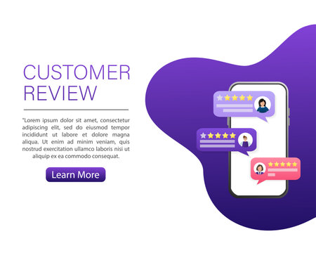 Customer review, great design for any purposes. Flat illustration with customer review. Vector illustration.のイラスト素材