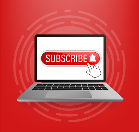 Flat icon with subscribe on white background. Vector illustration graphic design. Comment icon vector. White background. Design element.のイラスト素材