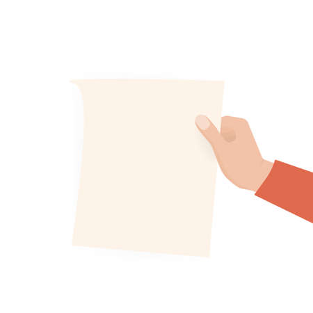 Hands with empty placard. Flat character. Vector flat design. Poster banner design. Female hand. Game sign.のイラスト素材