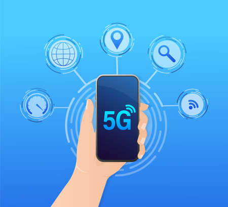 5g network technology. Abstract icon. 3d vector background. Home network. Business concept. Abstract...