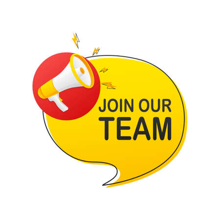 Join our team megaphone for banner design. Vector stock illustration.のイラスト素材