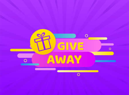 Giveaway. Badge, stamp with megaphone icon. Flat vector illustration on white background.のイラスト素材