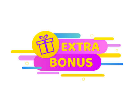 Extra bonus. Badge, stamp icon. Flat vector illustration on white background.のイラスト素材