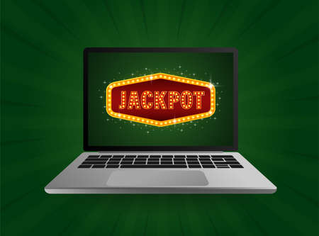 Flat jackpot light for game background design. Glow light effect. Vector background. Flat vector.