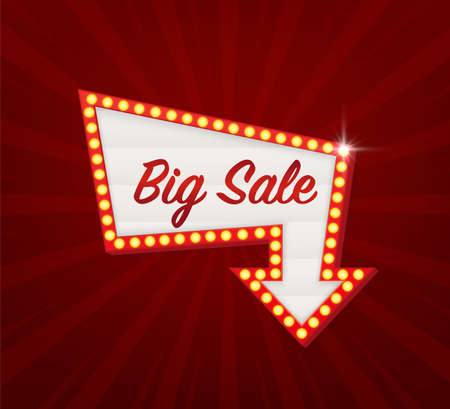 Great sale concept. Black friday sign. Black friday sale neon banner. Vector design. Light banner. Game sign.のイラスト素材