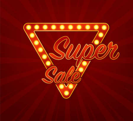 Super sale concept. Black friday sign. Black friday sale neon banner. Vector design. Light banner. Game sign.のイラスト素材