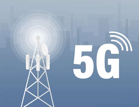 5g network technology. Abstract icon. 3d vector background. Home network. Business concept. Abstract background. Internet technology.のイラスト素材