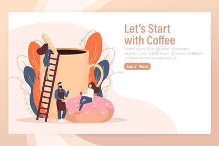 Cartoon character. Coffee break vending machine, great design for any purposes. Art illustration. Vector illustration.のイラスト素材