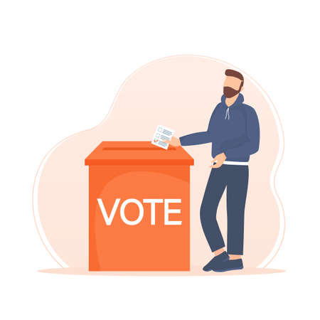 Cartoon icon. Cartoon character. Flat vote people for concept design. Poster design.のイラスト素材