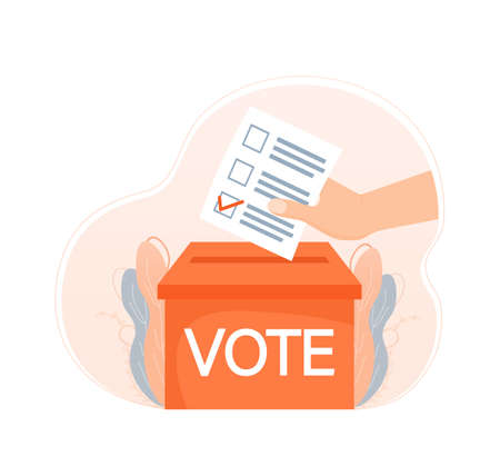 Cartoon icon. Cartoon character. Flat vote people for concept design. Poster design.のイラスト素材