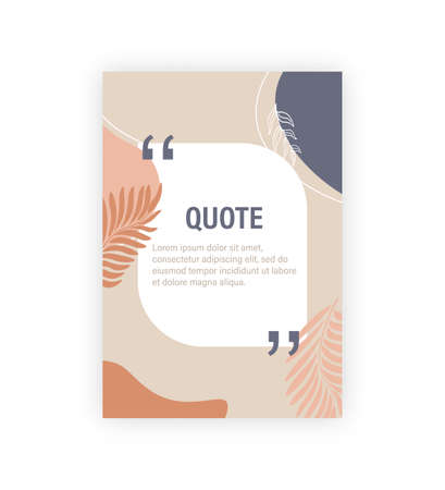 Quote abstract background. Social media design concept. Vector concept. Cream color. Abstract minimal design. Frame template. Circle triangle.のイラスト素材
