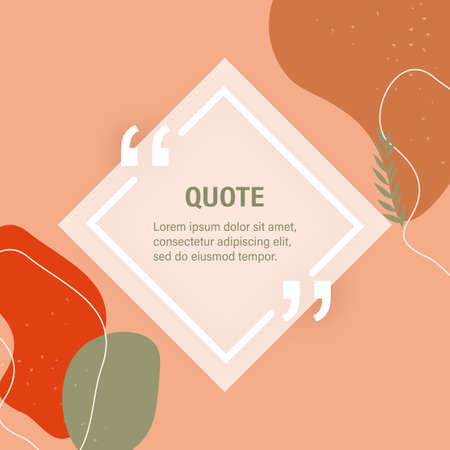 Quote abstract background. Social media design concept. Vector concept. Cream color. Abstract minimal design. Frame template. Circle triangle.のイラスト素材