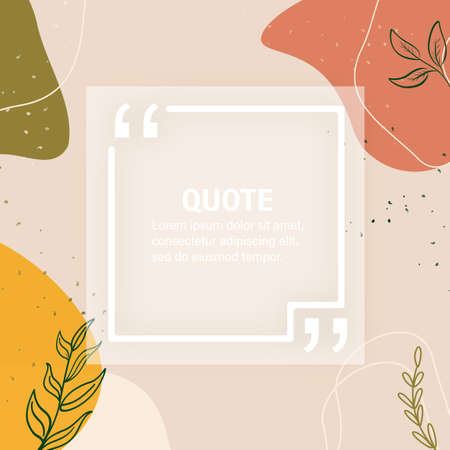 Quote abstract background. Social media design concept. Vector concept. Cream color. Abstract minimal design. Frame template. Circle triangle.のイラスト素材